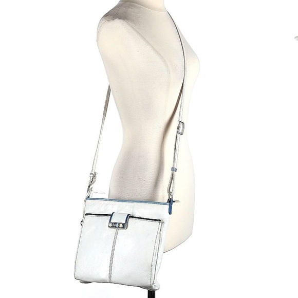 Brighton White Leather Rainbow All-in-One Crossbody Bag - Picture 1 of 16